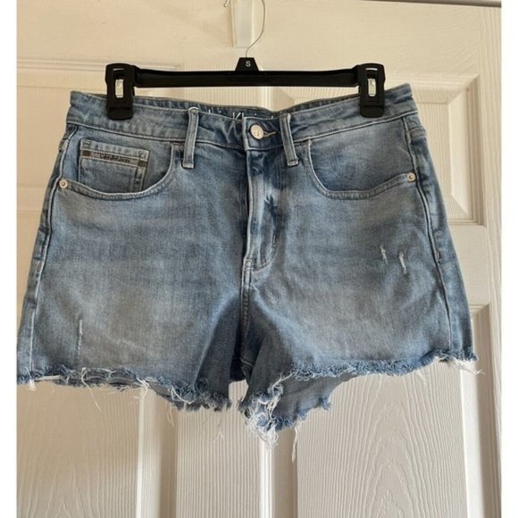 Calvin Klein Shorts Size 28 Hi Rise Distressed Cut-Off Light Wash Shorts Womens - Picture 1 of 11